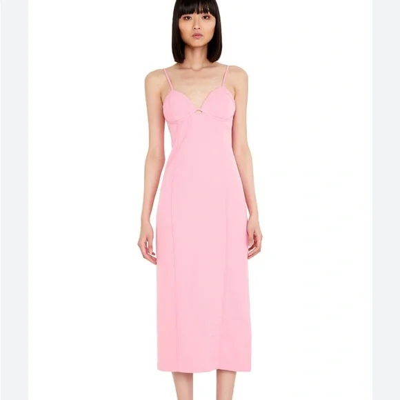 bardot tailored midi dress pink sorbet - Picture 2 of 5